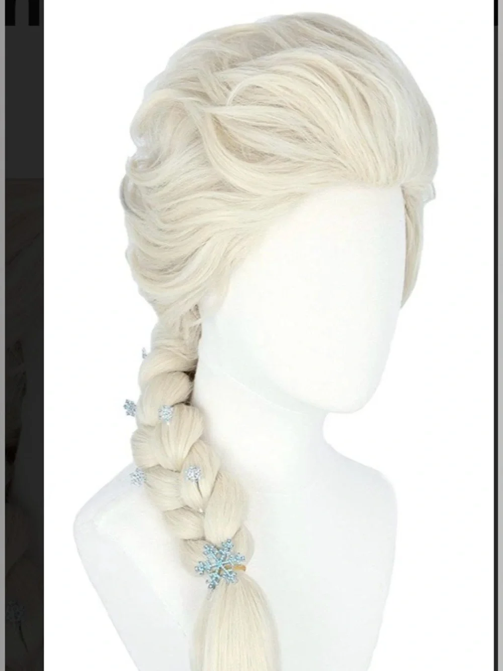 Women Blonde Braided Ponytail Wig Ice Princess Frozen Cosplay Costume Halloween